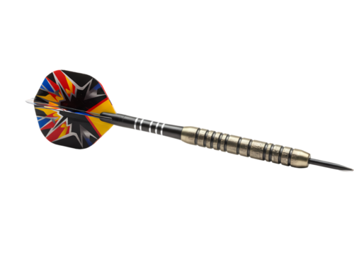 Colorful Dart Closeup isolated on transparent background