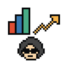 Cartoon cute pixel cartoon 8bit character business man businessman smart work game decoration business 8 bit male career smart character game 8bit png vector.