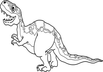 Hand drawn dinosaur doodle outline illustration
