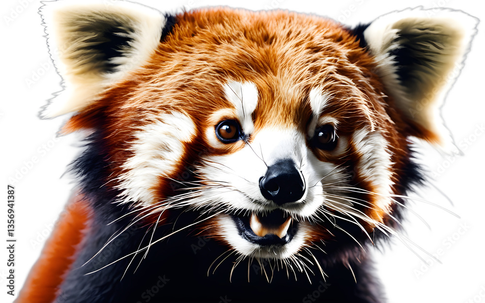 Poster Red Panda isolated on a empty plain background