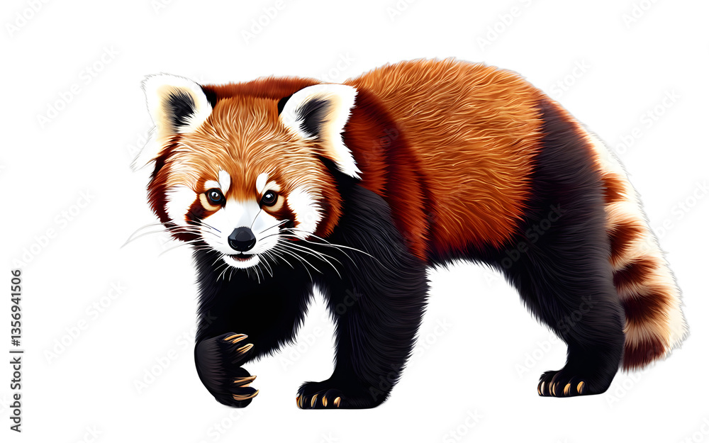 Poster Red Panda isolated on a empty plain background
