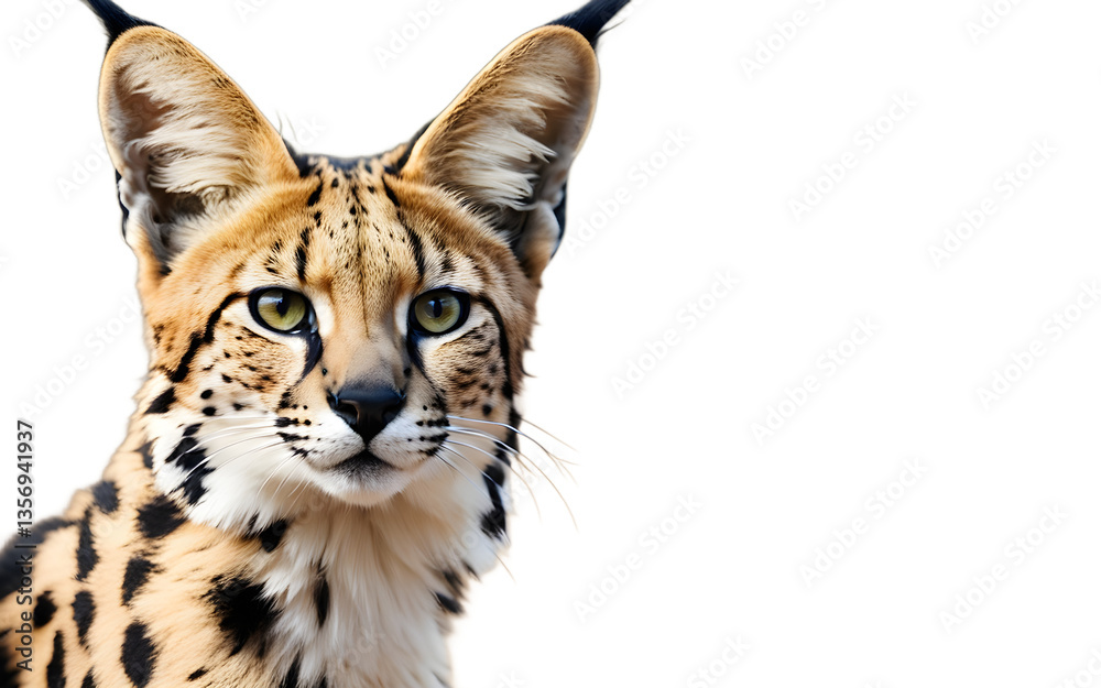 Poster Serval isolated on a empty plain background