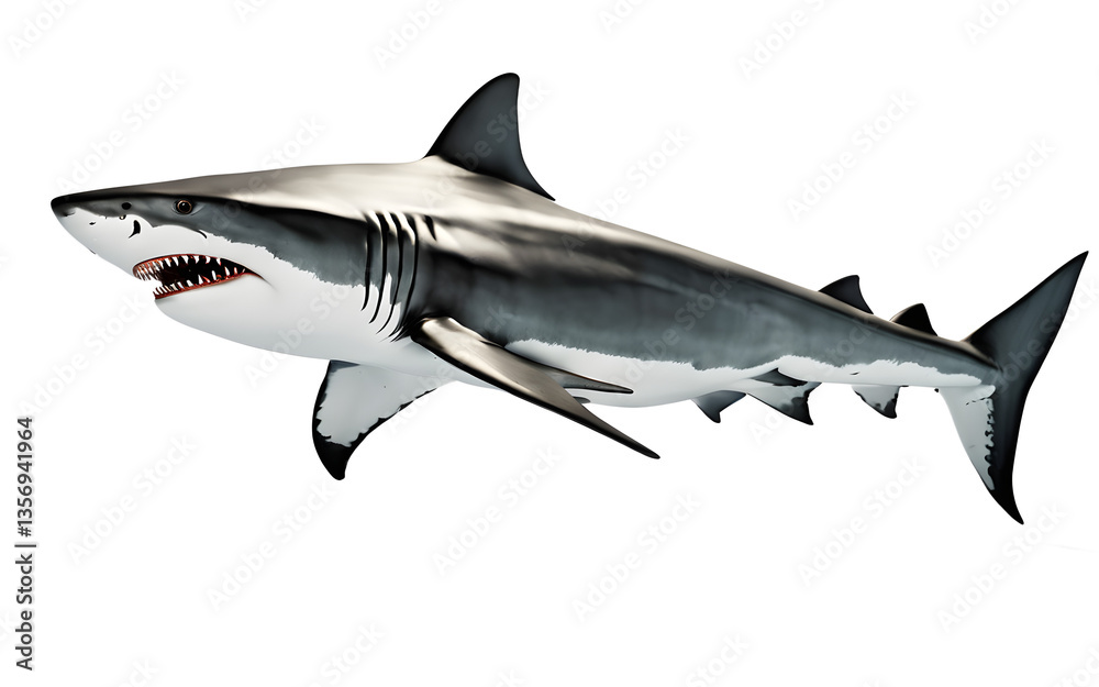 Poster Shark isolated on a empty plain background