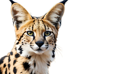 Fototapeta premium Serval isolated on a empty plain background