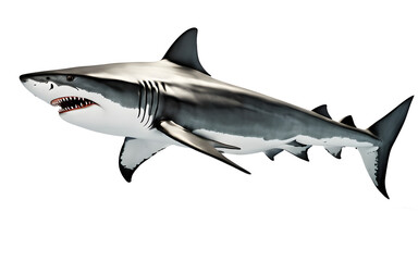 Shark isolated on a empty plain background