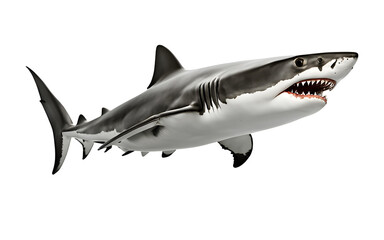 Fototapeta premium Shark isolated on a empty plain background