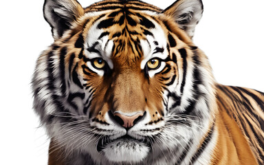 Fototapeta premium Siberian tiger isolated on a empty plain background