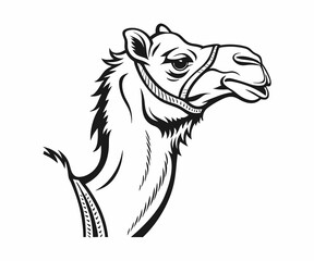 Majestic Camel Silhouette against a Desert Landscape