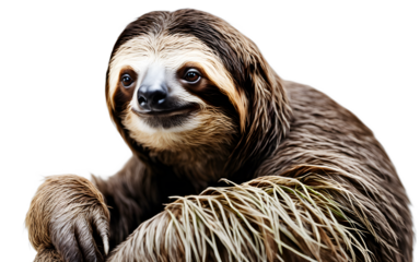 Sloth isolated on a empty plain background