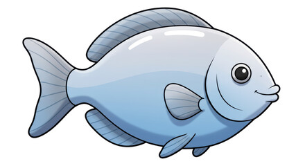 Isolated Silver Fish with a Smiling Face