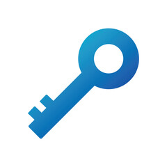 Simple Blue Key Icon Represents Access and Opportunity
