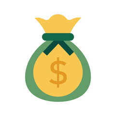 Simple Illustration of a Money Bag with Dollar Sign
