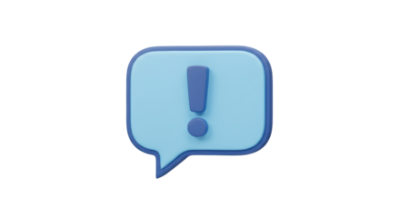 Isolated Blue Speech Bubble with Exclamation Mark