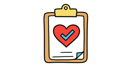 Isolated Clipboard with Heart and Check Mark for Approval