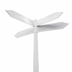 minimalist vector white arrow sign post