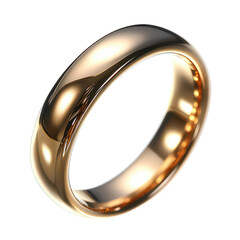 Classic Gold Wedding Band with a Shiny Finish isolated on transparent background