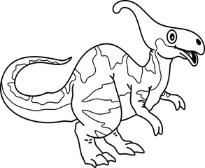 Hand drawn dinosaur doodle outline illustration