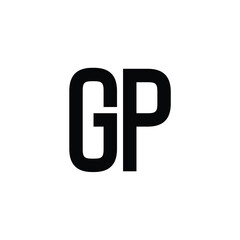 GP monogram logo design letter text name symbol monochrome logotype alphabet character simple logo