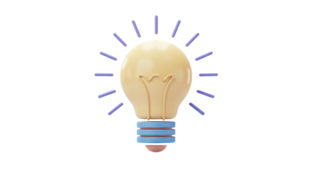 Isolated Glowing Light Bulb Symbolizing Idea Generation