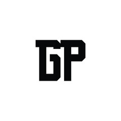 GP monogram logo design letter text name symbol monochrome logotype alphabet character simple logo