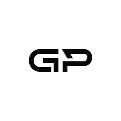 GP monogram logo design letter text name symbol monochrome logotype alphabet character simple logo