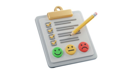 Isolated Customer Feedback Form with Smiley Faces: Survey and Satisfaction