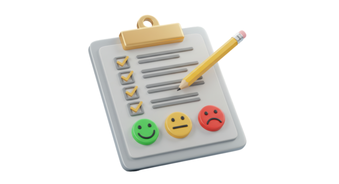 Isolated Customer Feedback Form with Smiley Faces: Survey and Satisfaction