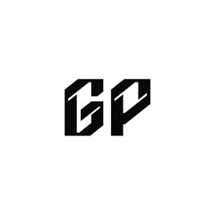 GP monogram logo design letter text name symbol monochrome logotype alphabet character simple logo