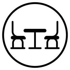 Dining table glyph icon