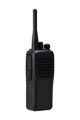 a black walkie talkie on transparent background