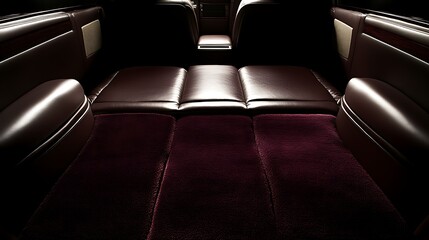 Obraz premium Luxurious car backseat, folded down.