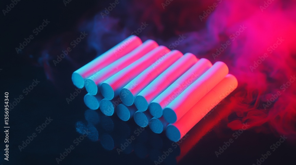 Wall mural vibrant sticks arranged neatly in a stylized formation. the colorful lights create a dynamic visual 