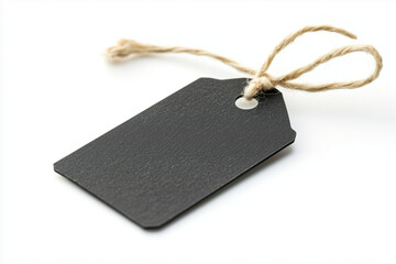 Elegant black tag with a natural rope. Great for branding, sales, and product labeling