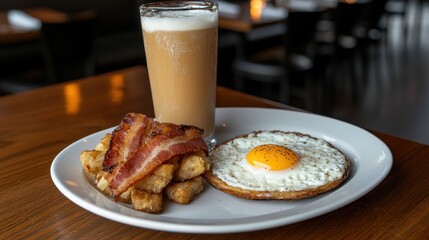 A delicious plate of food, sandwich and refreshing drink culinary delights delicious