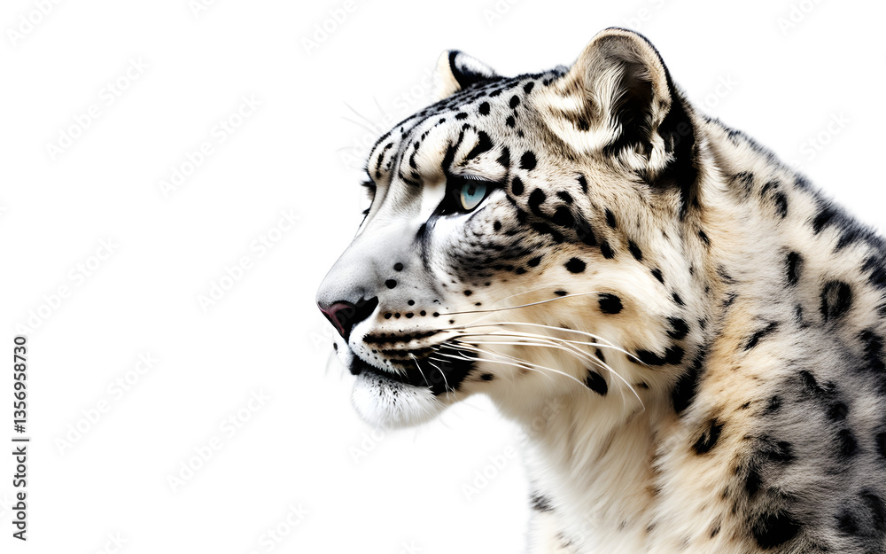 Poster Snow Leopard isolated on a empty plain background
