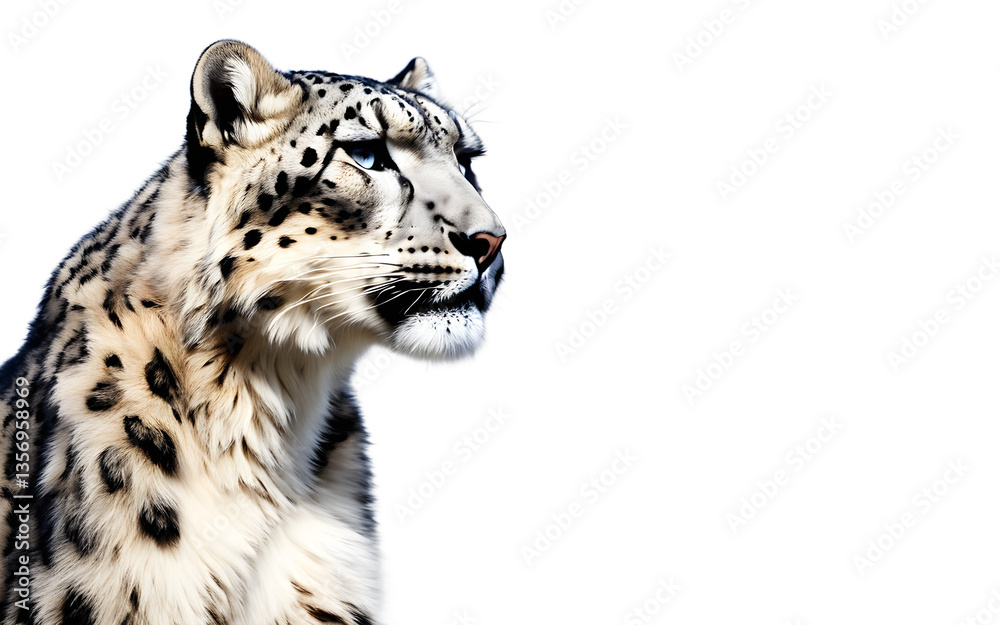 Poster Snow Leopard isolated on a empty plain background