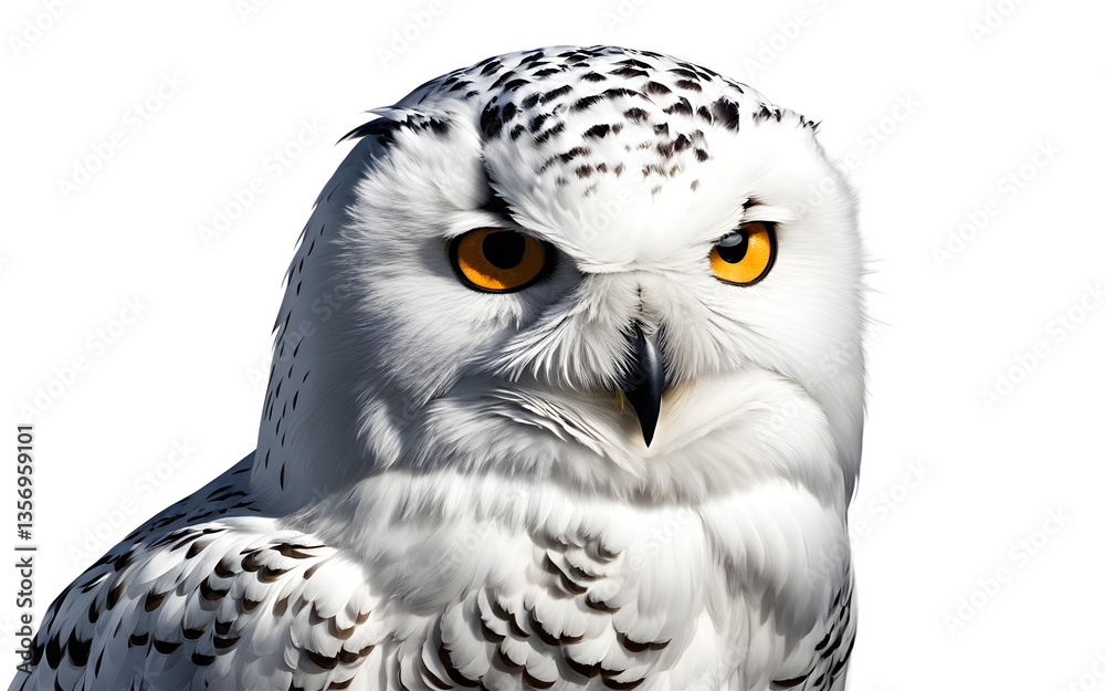 Poster Snowy Owl isolated on a empty plain background