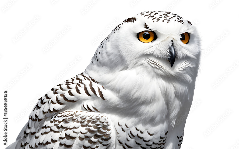 Poster Snowy Owl isolated on a empty plain background