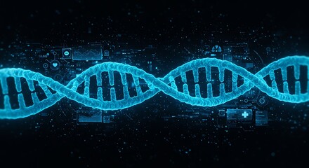 Futuristic DNA Strand in Digital Cyberspace, DNA and Heartbeat Connection, Nano-Technology Manipulating DNA, Doctor Using Holographic DNA Scanner, DNA Data Network in Futuristic Science
