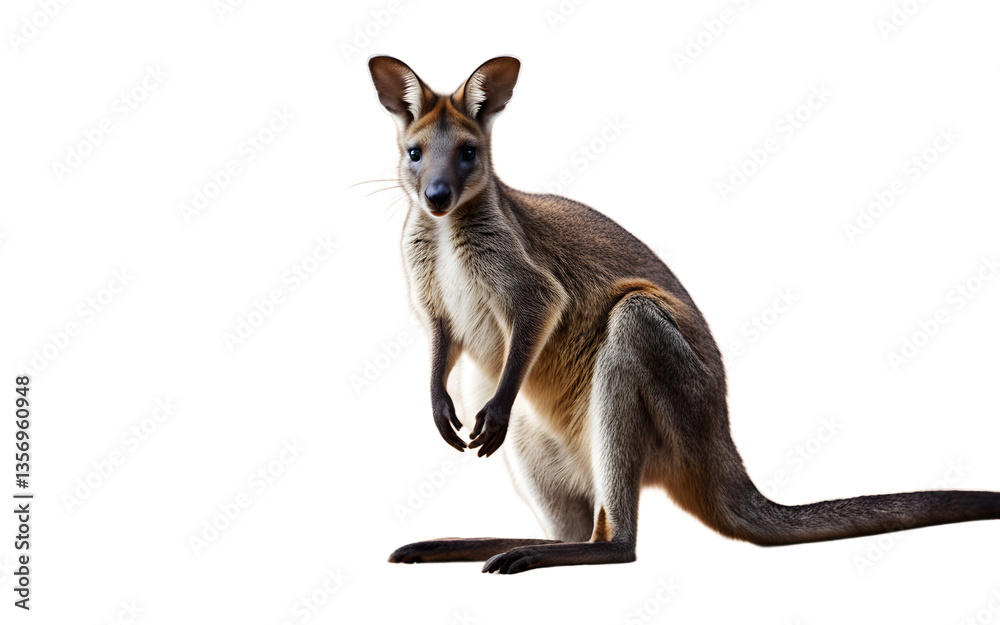 Poster Wallaby isolated on a empty plain background
