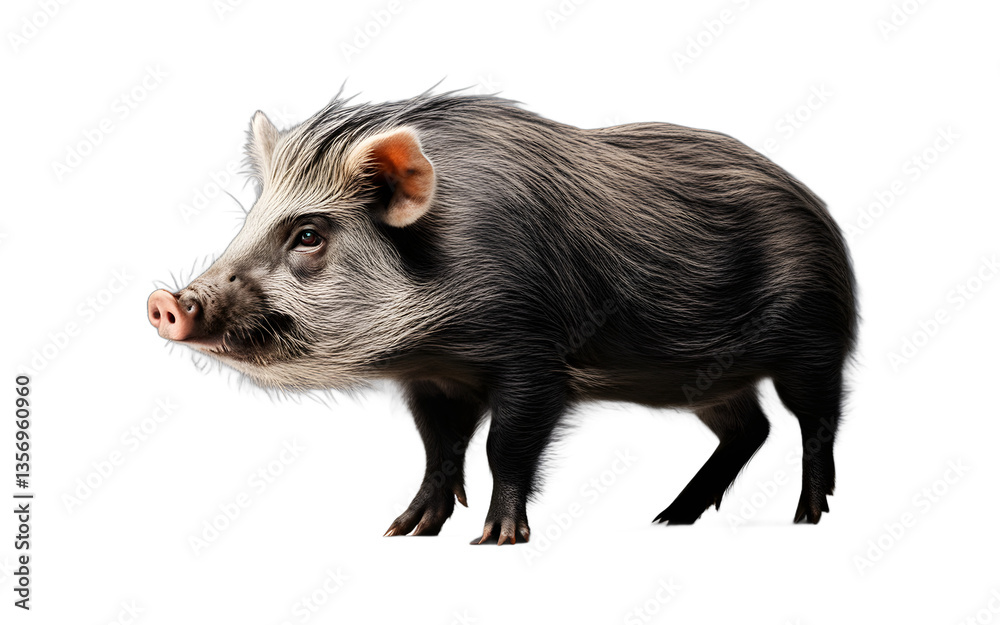 Poster wild boar isolated on a empty plain background