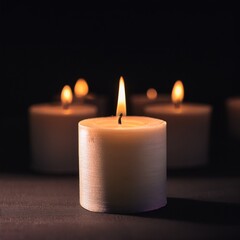creative beautiful candles background, copy space for for use in meditation; and peace of mind concept
