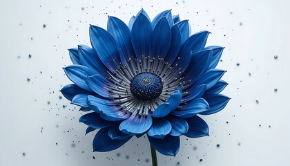 Obraz premium Stunning Sapphire Blue Flower: 3D Rendered Floral Wallpaper