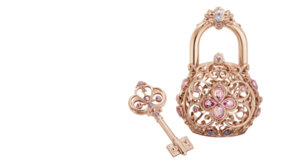 ジュエリーが施された南京錠と鍵