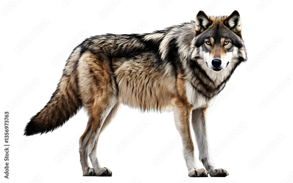 Poster wolf isolated on a empty plain background