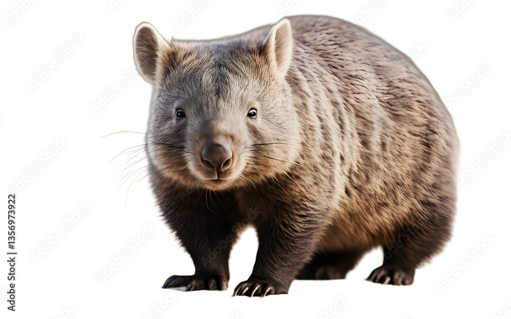 Poster Wombat isolated on a empty plain background
