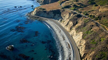 Breathtaking Aerial View of Coastal Highway 1 in California