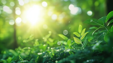 Sustainability Goals for 2025 in a Bright Forest Setting