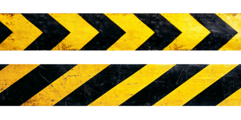 Yellow and black caution tap isolated on white