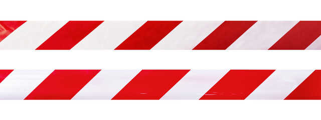 White and red caution tap isolated on white